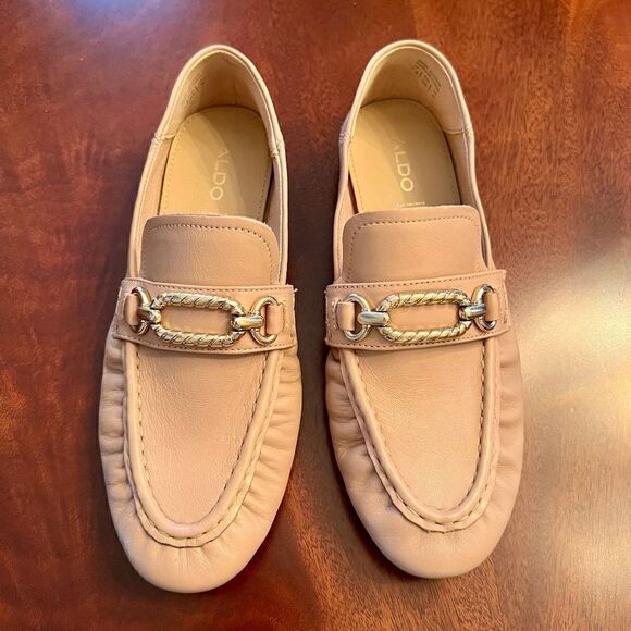 EEUC Women's Aldo Hellen Buttery Leather Loafers Flats Shoes in Nude US Size 7.5 - Picture 2 of 6